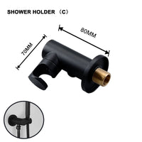 Pommeau de Douche Laiton Noir Mat, Douchettes et Supports à la Pièce