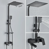 Colonne de Douche Carrée 3 ou 4 Voies avec Bec de Bain