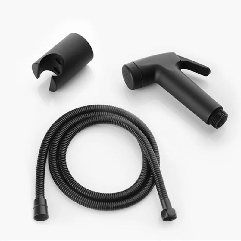 Douchette WC Noire avec Support et Flexible, Raccord G 1/2