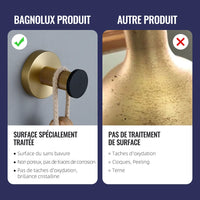 Accessoires Salle de Bain Noir Mat et Doré Brossé à la Pièce, 20 Articles
