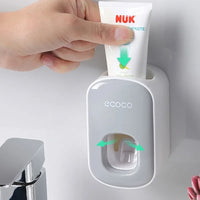 Distributeur de Dentifrice Mural Compact 11 cm, Presse-Tube Automatique Gris ou Noir