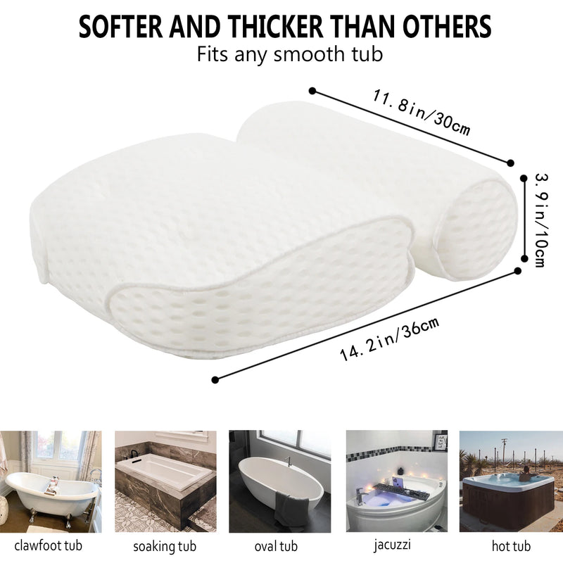 Oreiller de Baignoire Maille d'Air Ventouses Antidérapantes