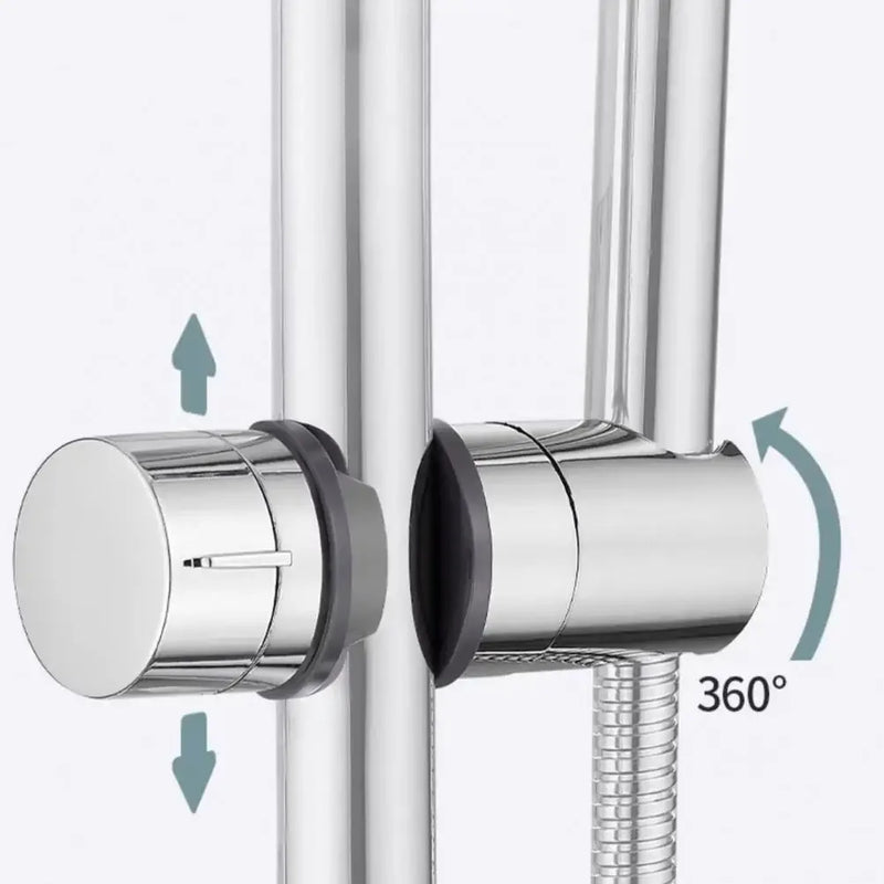 Support Douchette Coulissant pour Barre de Douche 18 à 25 mm, Rotation 360°
