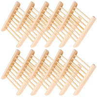 Porte-Savon en Bois à Lattes, Lot de 10, 11,5 x 8 cm