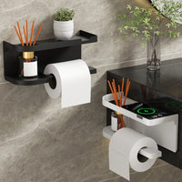 Porte-Papier Toilette Mural avec Étagère Rangement
