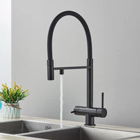 Mitigeur Cuisine 3 Voies Eau Filtrée Col Souple ou Ressort, 5 Finitions