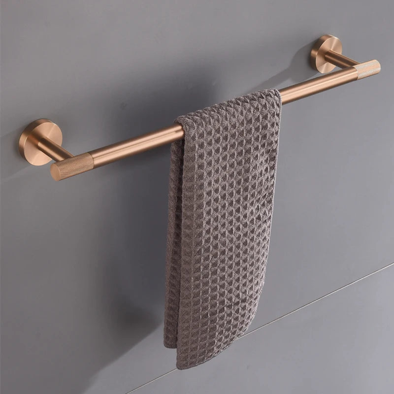 Ensemble d'Accessoires de Salle de Bain Or Rose Laiton Moleté