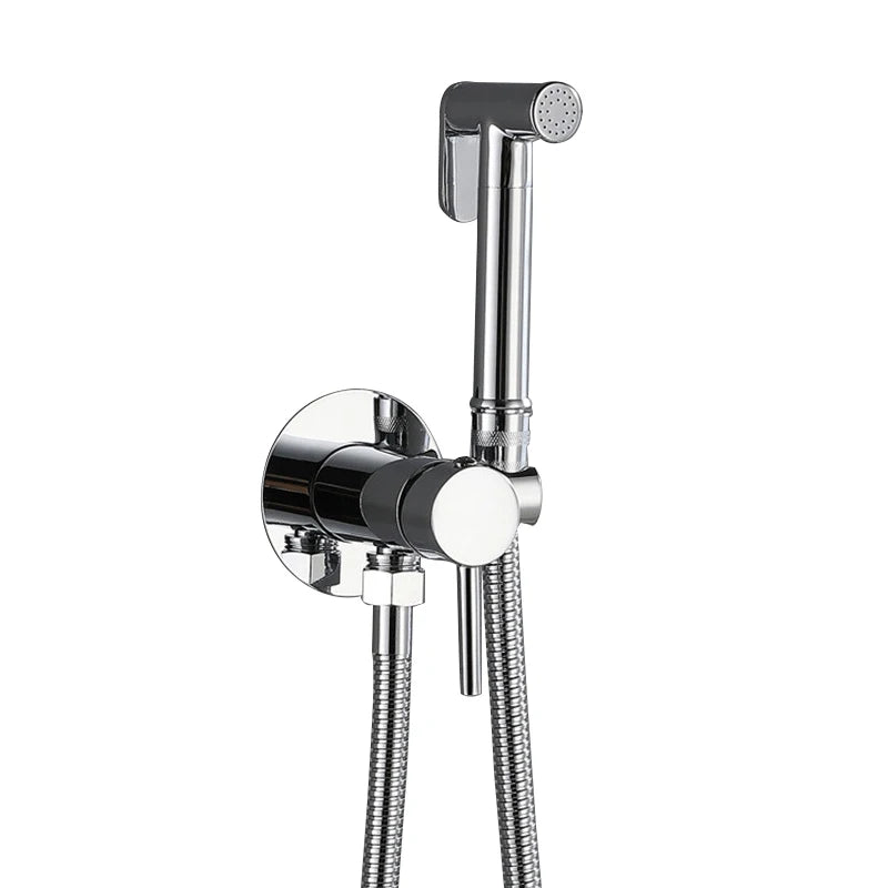 Douchette WC Mitigeur à Platine Ronde en Laiton, 5 Finitions