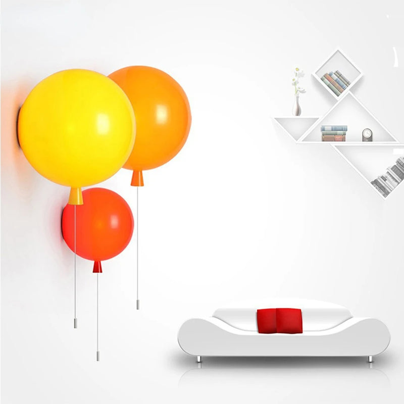 Applique Murale Ballon à Tirette, 6 Coloris, Ø 20 à 35 cm