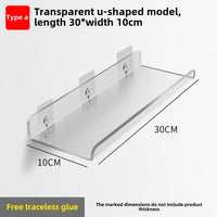 Étagère Salle de Bain Murale en Acrylique Transparente, Sans Perçage