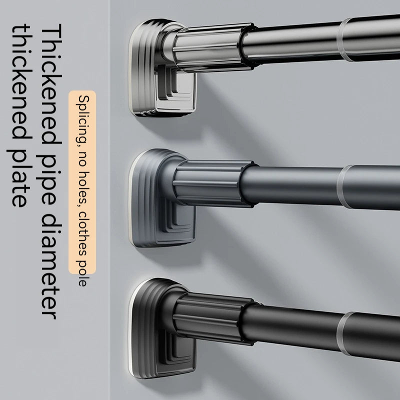 Barre Rideau de Douche Télescopique Inox, Noire ou Argentée, 80 à 270 cm
