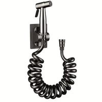 Robinet d'Angle Double Sortie, Douchette WC en Option, Noir Chromé Gris