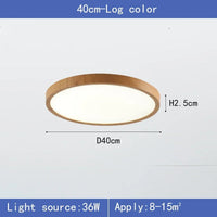 Plafonnier LED Rond Cuisine Effet Bois 30 ou 40 cm