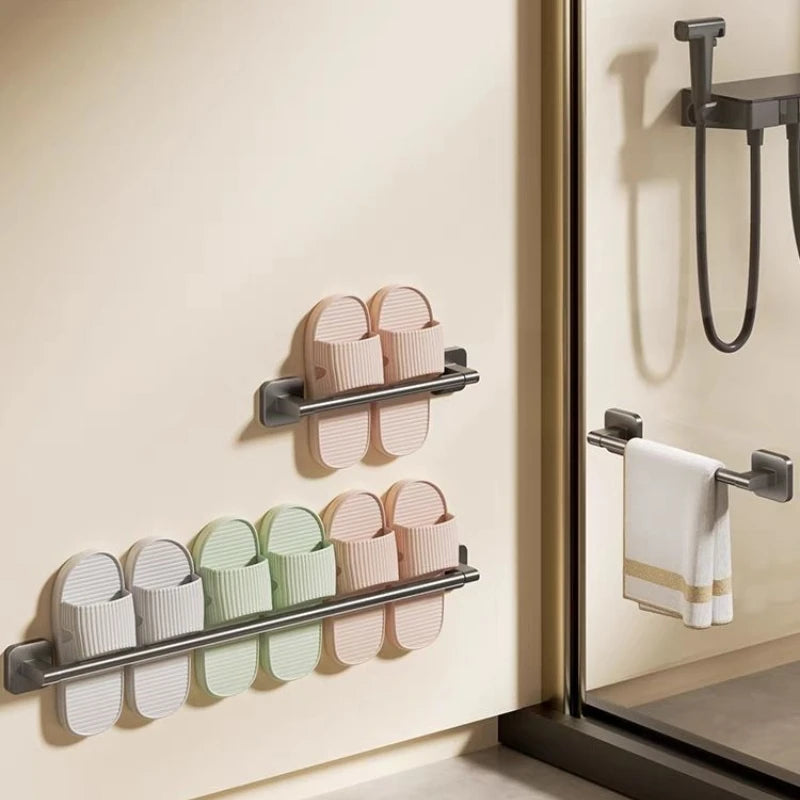 Porte-Serviette Sans Percer Aluminium Gris Anthracite 30 à 50 cm