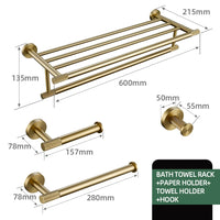 Accessoires Salle de Bain Laiton Doré Brossé Moleté à la Pièce, 20 Articles