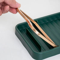 Repose-Ustensiles avec Support de Couvercle Pliable, Vert ou Gris, 18,2 cm