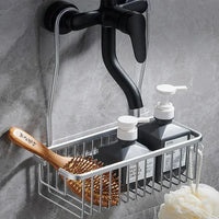 Étagère de Douche à Suspendre en Aluminium, Noir, Gris ou Argent, 31 cm