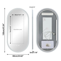 Miroir LED Salle de Bain Ovale Allongé Rétroéclairé Anti-Buée Mémoire