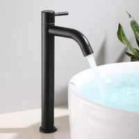 Robinet Lave-Main Haut Eau Froide Inox 304 Noir ou Brossé, 30,5 cm