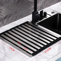 Égouttoir à Vaisselle Enroulable Inox 304 sur Évier, 35 à 55 cm