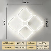 Plafonnier LED Cuisine Multi-Anneaux Dimmable Noir Blanc