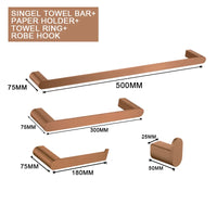 Ensemble d'Accessoires de Salle de Bain Or Rose Brossé