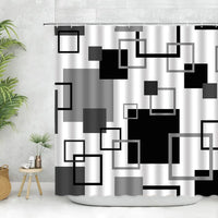 Rideau de Douche en Tissu Polyester, 28 Motifs au Choix, 90 à 240 cm