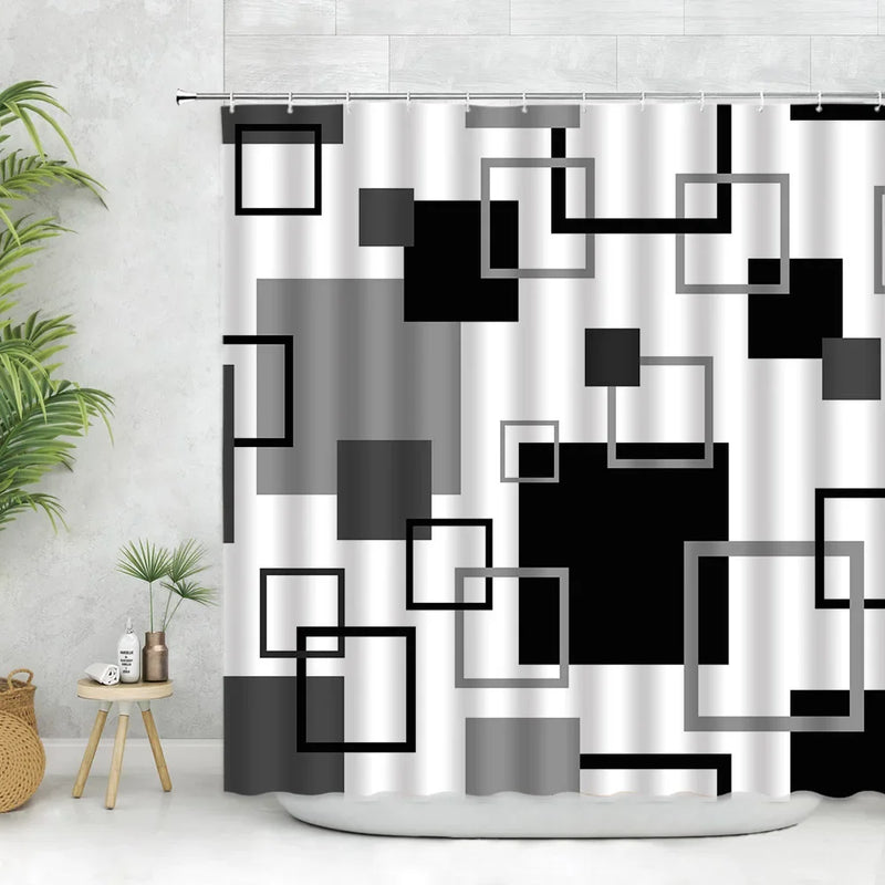 Rideau de Douche en Tissu Polyester, 28 Motifs au Choix, 90 à 240 cm