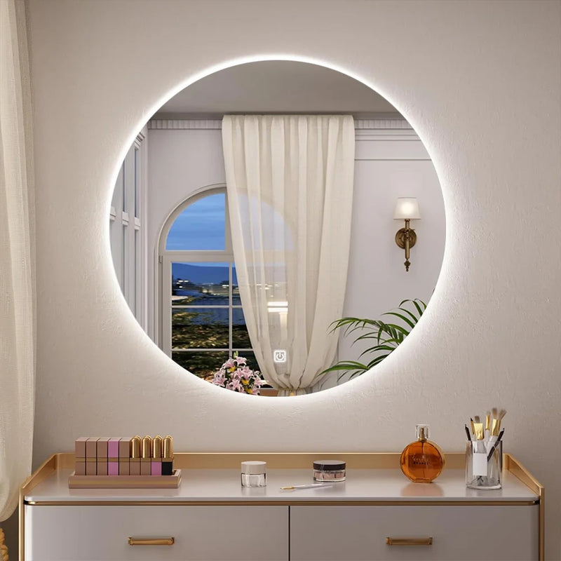 Miroir LED Salle de Bain Rond Tactile 3 Températures