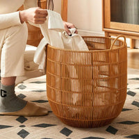 Panier à Linge Imitation Rotin Imperméable, 3 Tailles