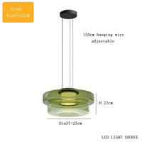 Suspension Cuisine Verre Étagé Vert, Ambre ou Gris, 1 à 3 Niveaux