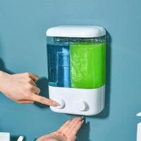 Distributeur de Savon Mural Blanc, Simple 500 ml ou Double 1 000 ml