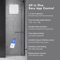 Aérateur Salle de Bain Connecté 100 mm, Capteurs d'Humidité et de Mouvement