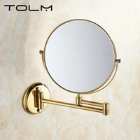 Miroir Grossissant Mural Double Face Doré Extensible