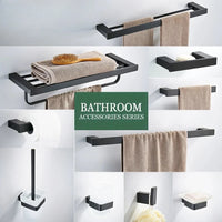 Accessoires Salle de Bain Noir Mat à la Pièce ou en Ensemble