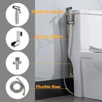 Douchette WC Kit Inox Robinet à Deux Trous