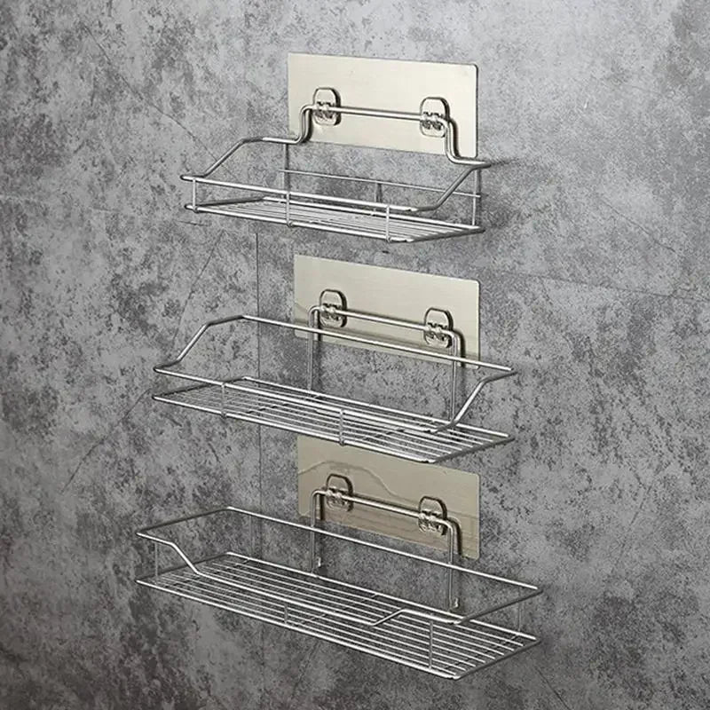 Étagère de Douche Inox Sans Perçage Autocollante 25, 30 ou 35 cm