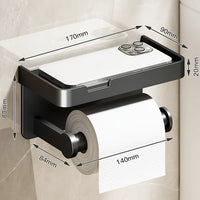 Porte-Papier Toilette Mural Aluminium avec Tablette, à l'Unité ou Lot de 2, 4 Finitions
