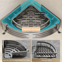 Étagère d'Angle de Douche Aluminium Sans Perçage, 1 ou 2 Niveaux