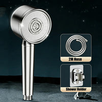 Pommeau de Douche Inox Brossé Haute Pression 3 Modes