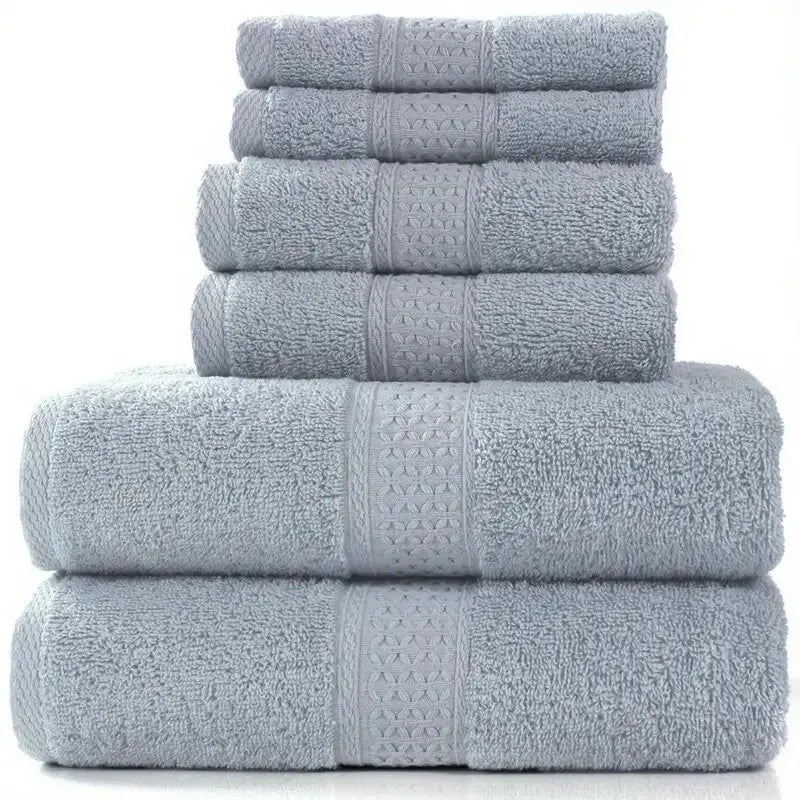 Serviette de Toilette Gaufrée Rayée Bleu et Blanc 32 x 72 cm