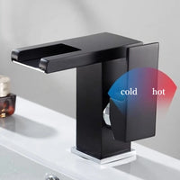 Mitigeur Lavabo Cascade LED Noir, Blanc ou Chromé, Bas ou Haut