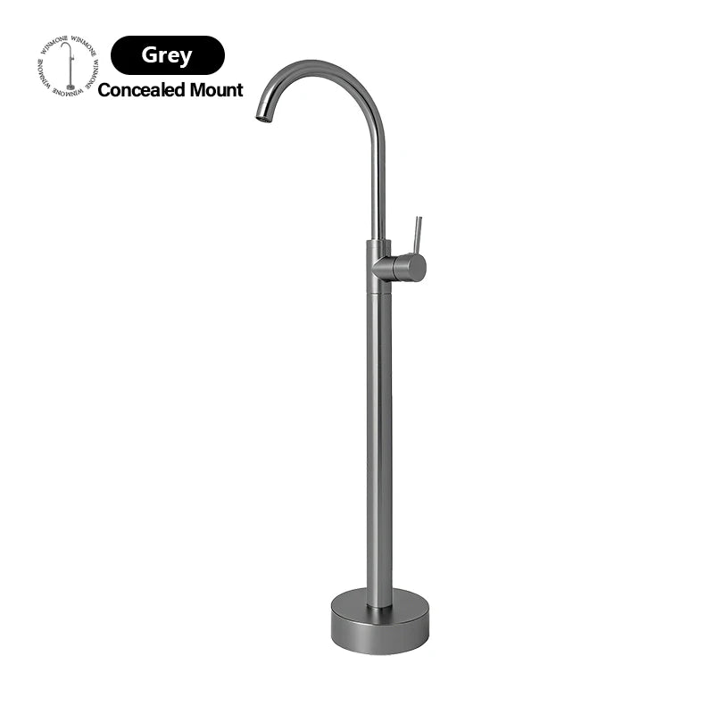Robinet Baignoire Îlot sur Pied Monocommande, 109 cm, 5 Finitions