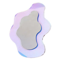 Miroir Mural Irisé en Acrylique, Forme Organique, 3 Tailles
