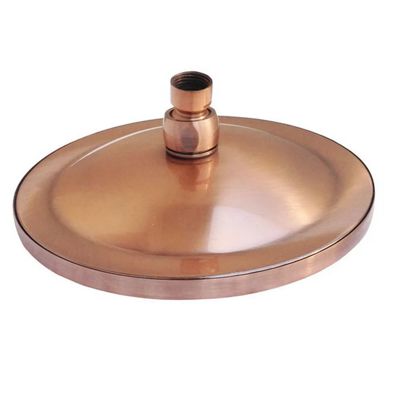 Pommeau de Douche Pluie Rond en Laiton Cuivre Rouge Antique 20 cm