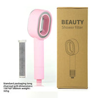 Pommeau de Douche Filtrant à Tête Ovale Ajourée, Cartouche Charbon, 7 Coloris