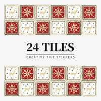 Autocollants Carrelage Adhésifs pour Crédence et Salle de Bain, 26 Motifs, Lot de 24