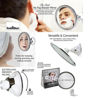 Miroir de Douche Anti-Buée Ventouse Rotation 360 Rond 17 cm