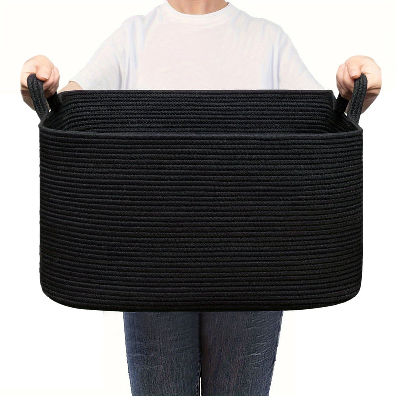 Panier de Rangement en Corde Tressée 58 L à Anses, 6 Coloris