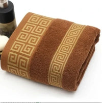 Serviette de Toilette Coton à Frise Grecque 34 x 74 cm, 3 Coloris